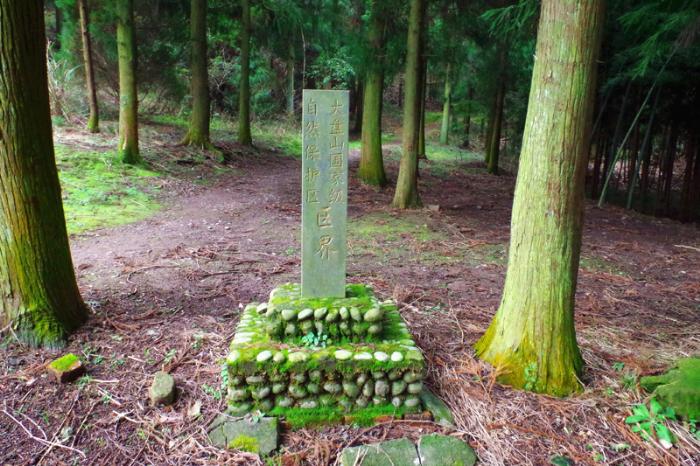 大盘山自然保护区入口的区界石碑